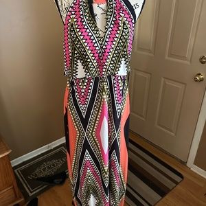 NWT Soho multi color tie neck  Maxi dress